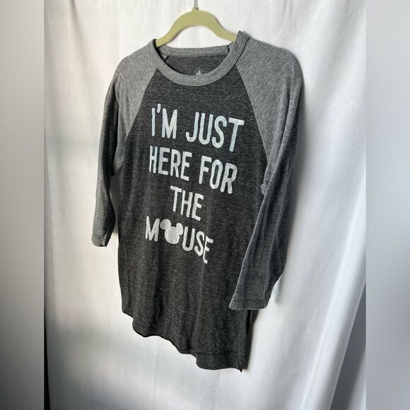 Disney Mickey Mouse tee Here for the Mouse Adult M baseball style - Picture 2 of 6